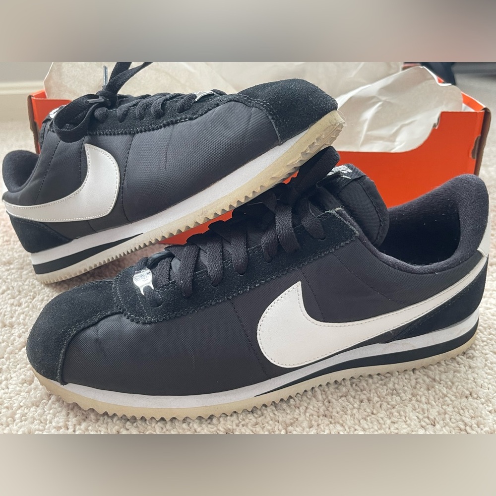 Nike Cortez Basic Nylon 'Black White' 819720-011 Sz. 10.5
